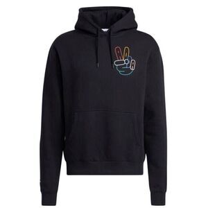 ADIDAS ORIGINALS PEACE SIGN TREFOIL ‎ HOODIE MEN'S L HC1789 BLACK